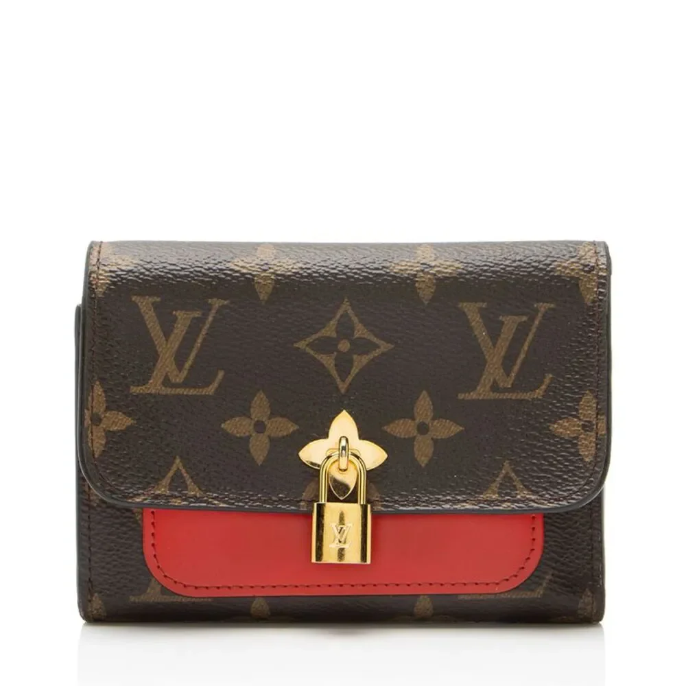 Louis Vuitton Monogram Canvas Flower Lock Compact Wallet